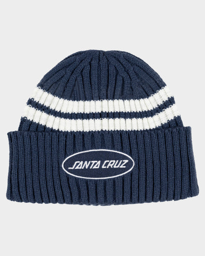 Slam Oval Strip Men's Beanie Dark Blue