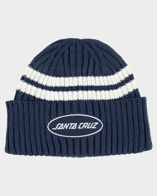 Slam Oval Strip Men's Beanie Dark Blue