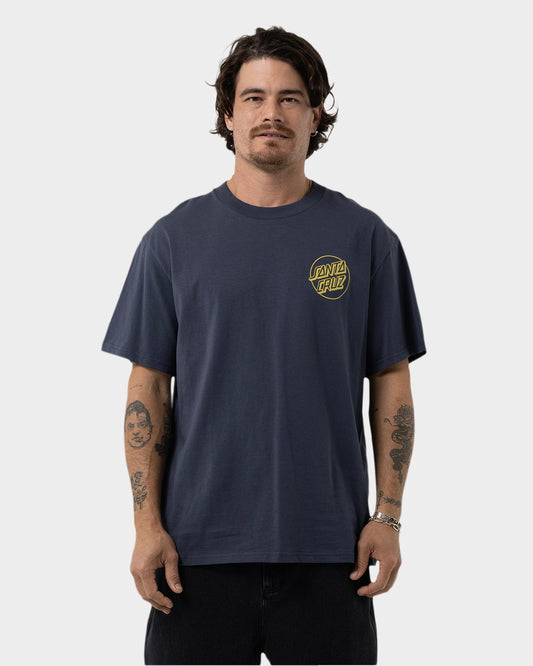 OS Opus Dot Screaming Hand Men's Box Fit T-Shirt Dark Blue