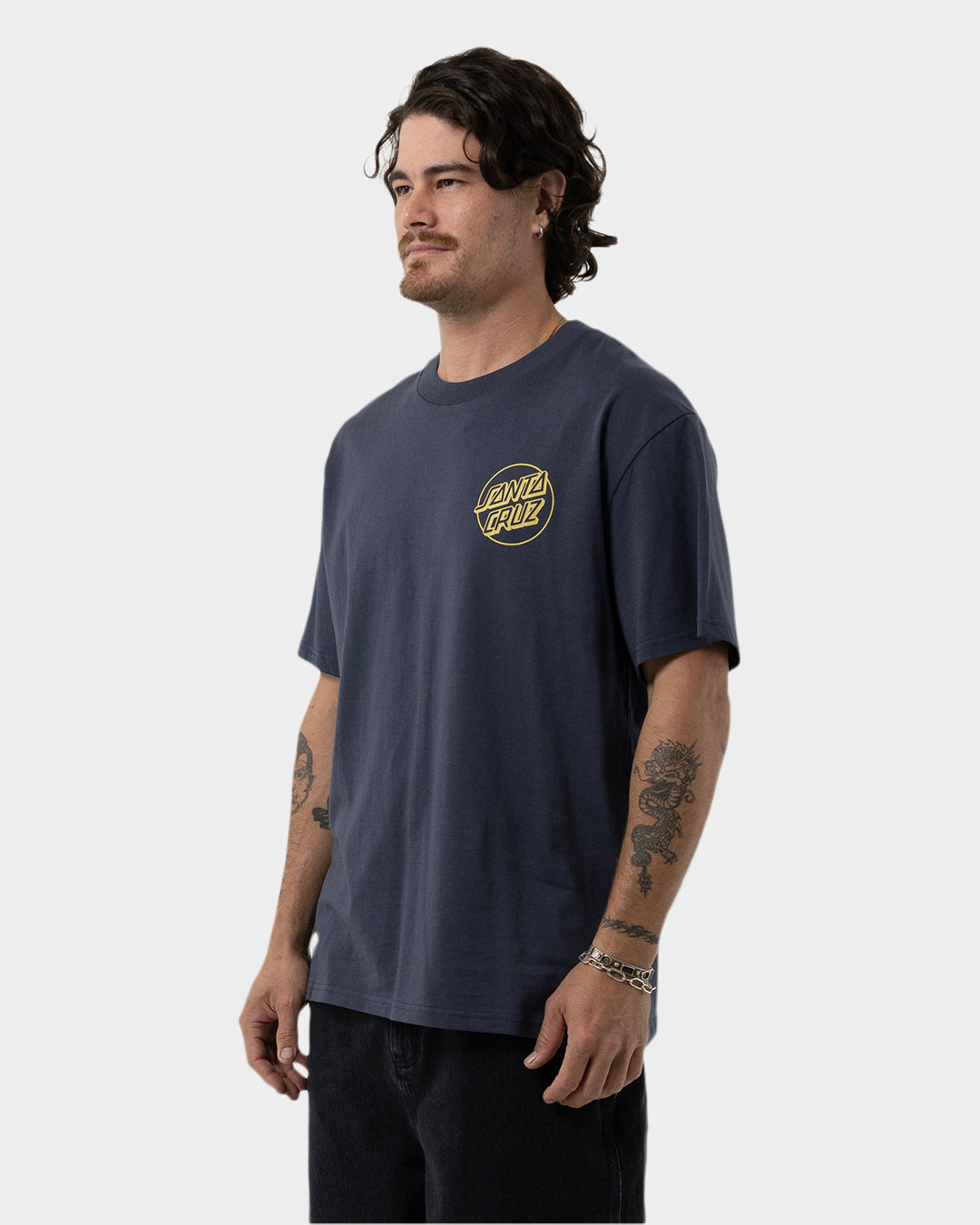 OS Opus Dot Screaming Hand Men's Box Fit T-Shirt Dark Blue