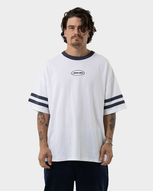 Slam Oval Strip Men's Relaxed Fit T-Shirt White