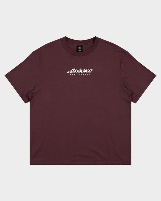 Dice Flame Dot Strip T-Shirt Maroon