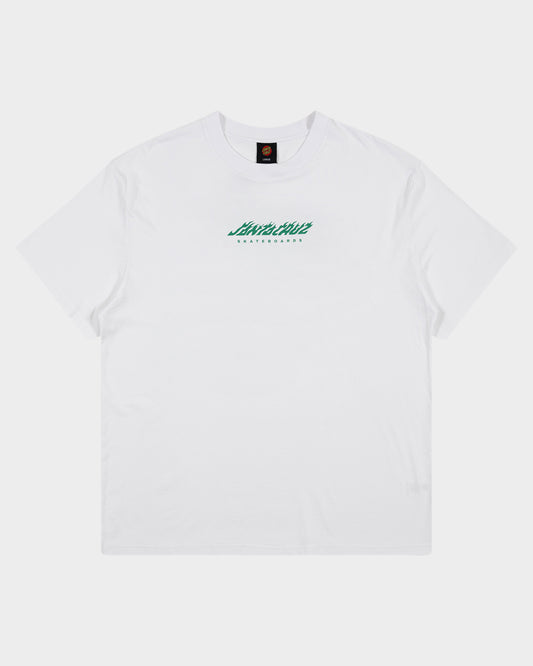 Dice Flame Dot Strip T-Shirt White