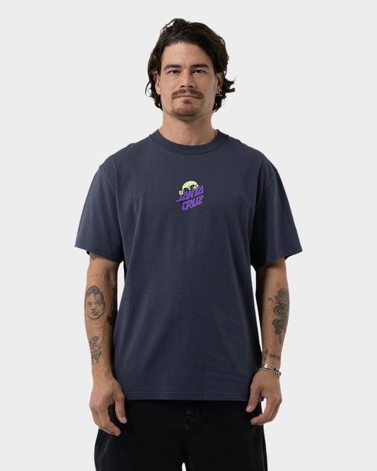 Knibbs Invasion Hand Men's Box Fit T-Shirt Dark Blue