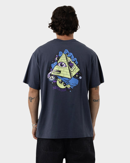 Knibbs Invasion Hand Men's Box Fit T-Shirt Dark Blue