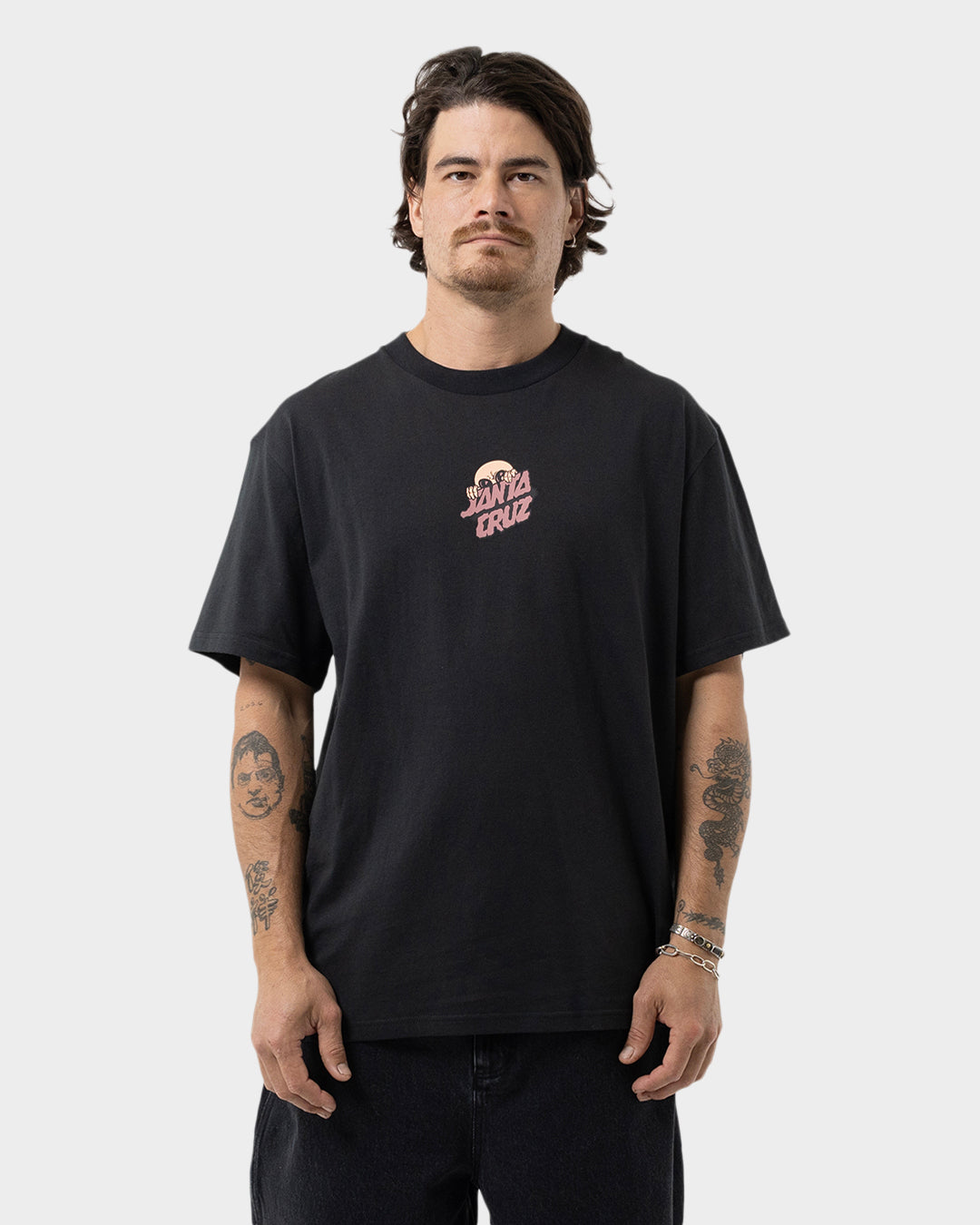 Knibbs Invasion Hand Men's Box Fit T-Shirt Off Black
