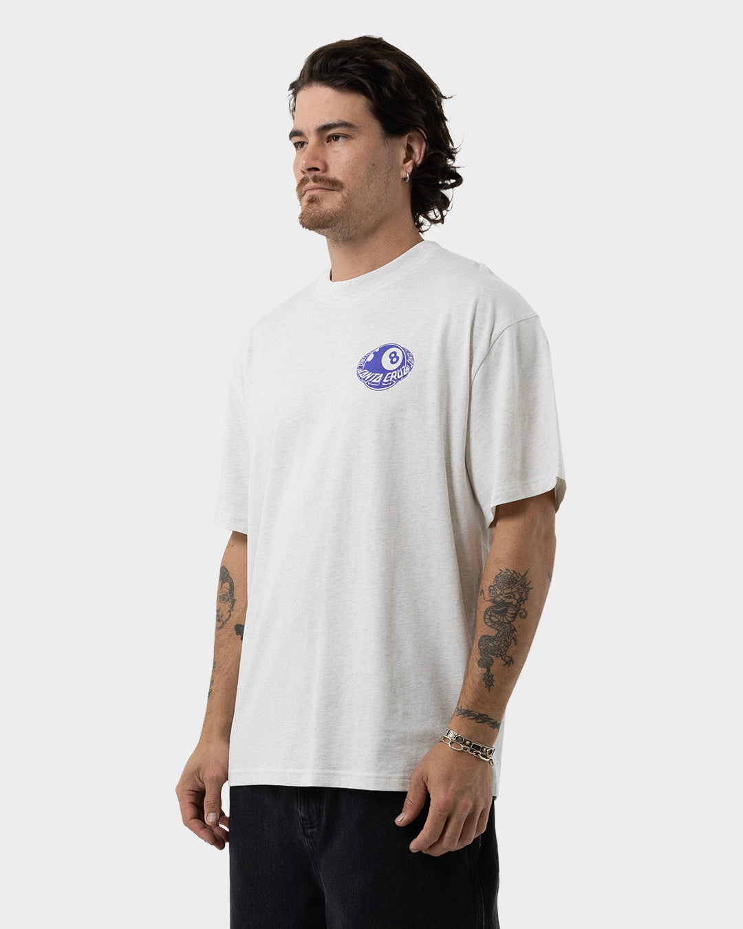 Winkowski Eighth Planet Men's Box Fit T-Shirt White Marle