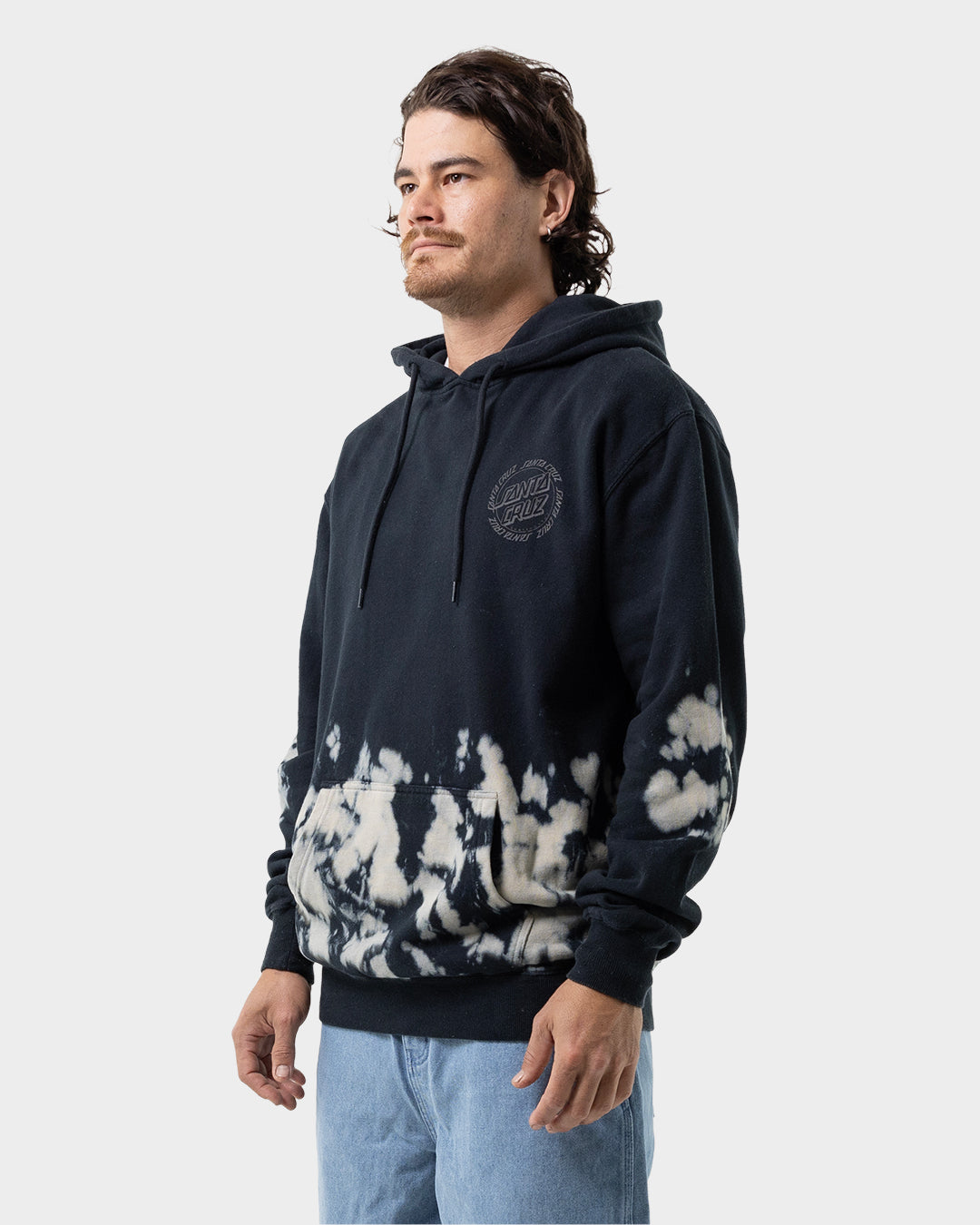 Ringed Dot Men's Hoodie Black Tie Dye