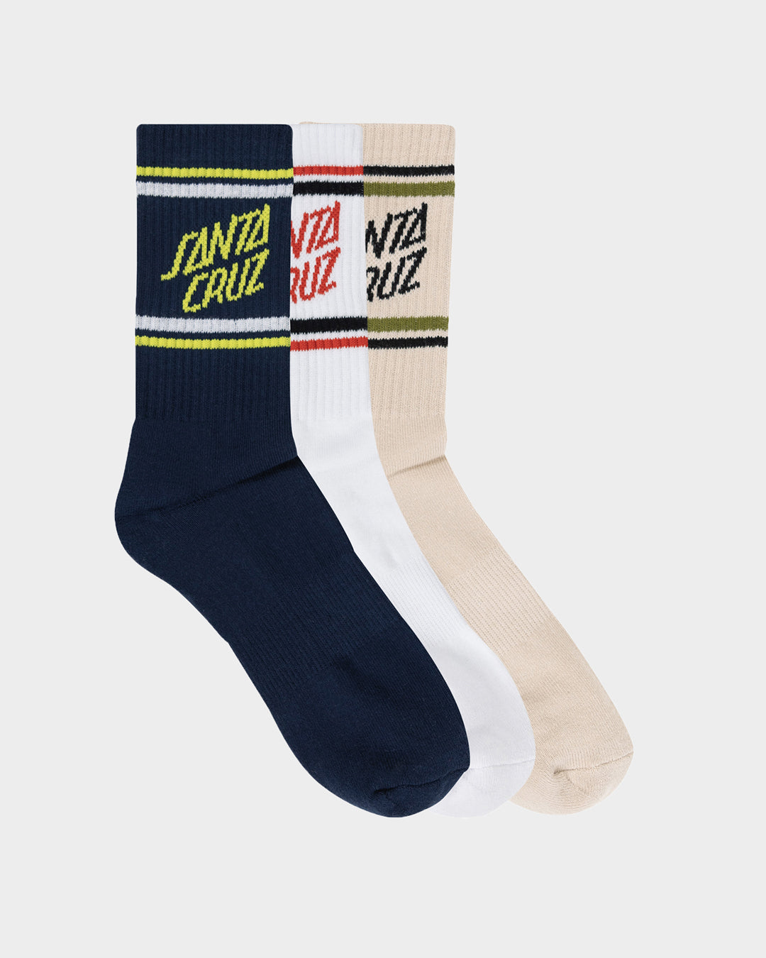 SC Link Stripe Santa Cruz Men's Crew Socks (3 Pack) Multi