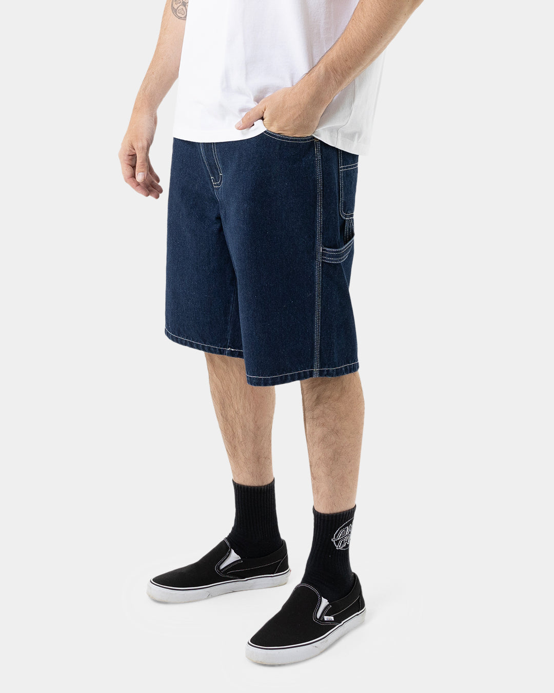 Classic Dot Men's Carpenter Jean Shorts Rinsed Indigo