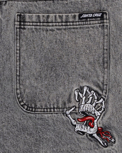 Bone Hand Evolved Men's Jean Shorts Washed Grey