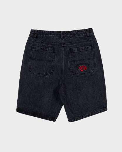 Dressen Roses Men's Jean Shorts Washed Black