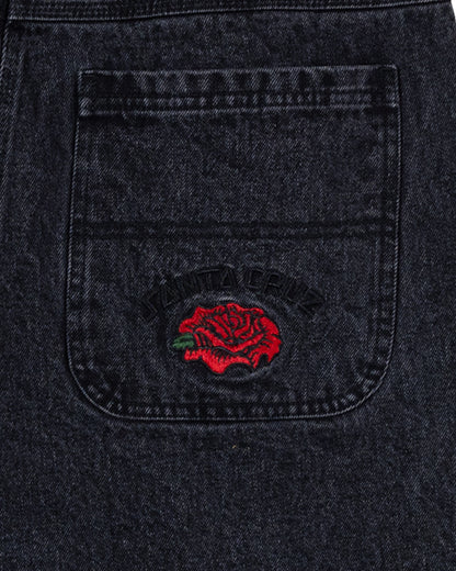 Dressen Roses Men's Jean Shorts Washed Black