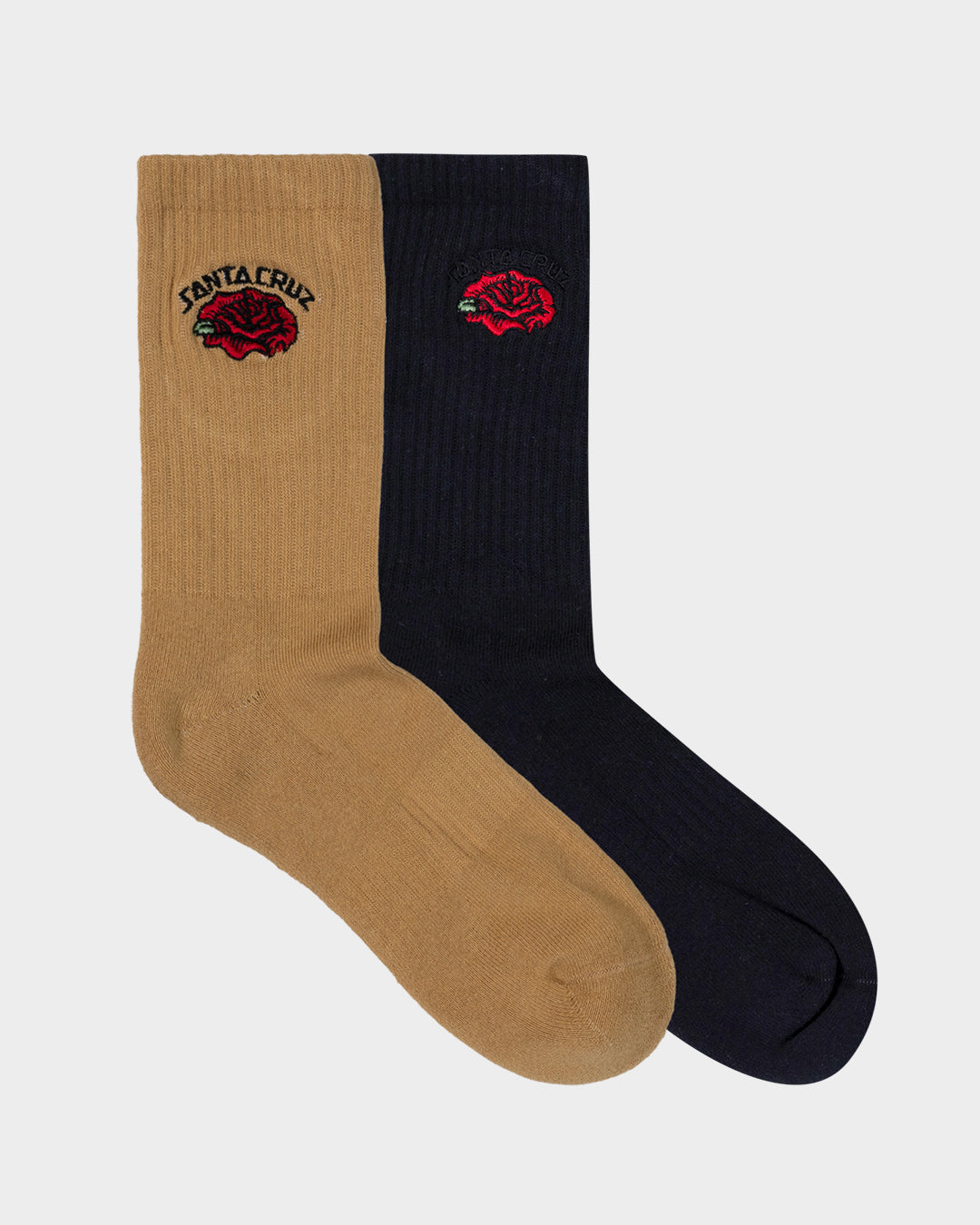 Dressen Roses Solo Arch Men's Crew Socks (2 Pack) Off Black-tan