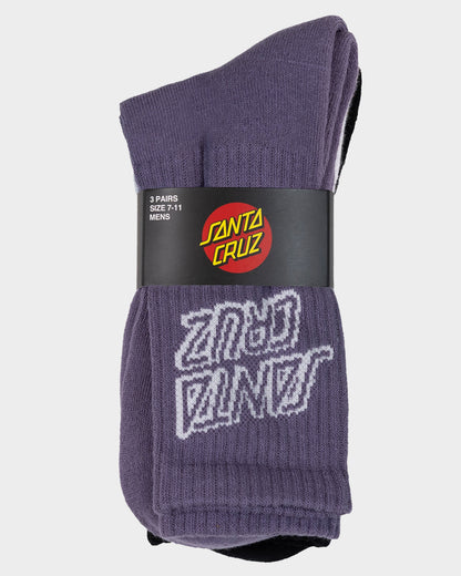 SC Stack Men's Crew Socks (3 Pack) Lavender-white-blk