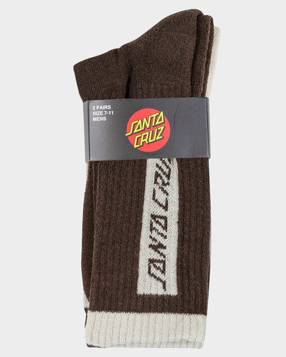 SC Eliminate Men's Long Crew Socks (2 Pack) Brown-concrete