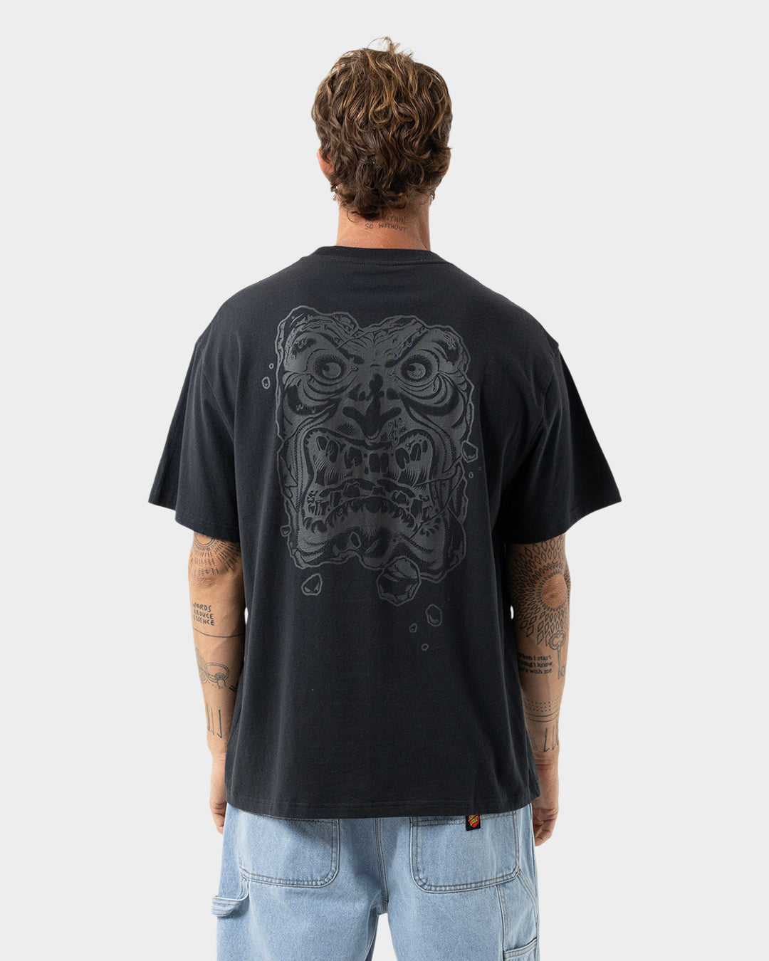 OS Roskopp Destruct Face Men's Box Fit T-shirt Off Black