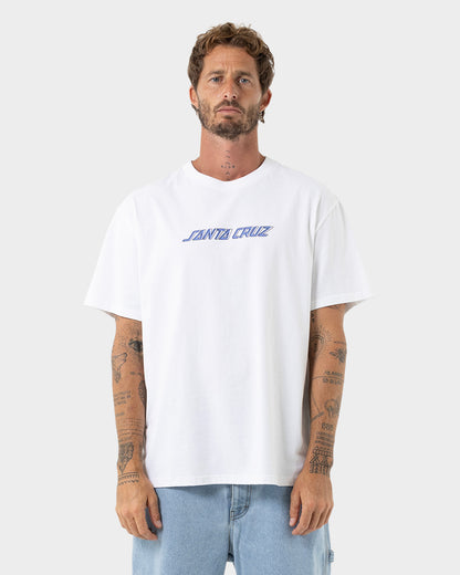 Off Set Strip Men's Box Fit T-shirt White