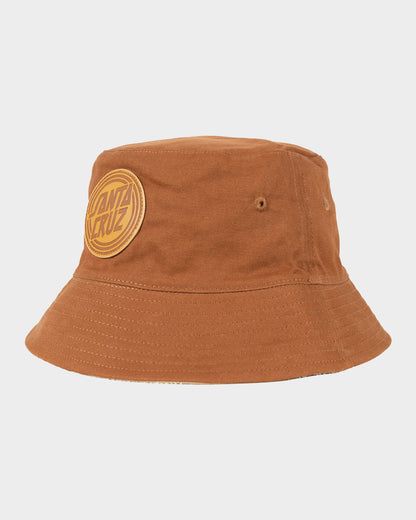 Alt Dot Mono Patch Santa Cruz Men's Reversible Bucket Hat Brown