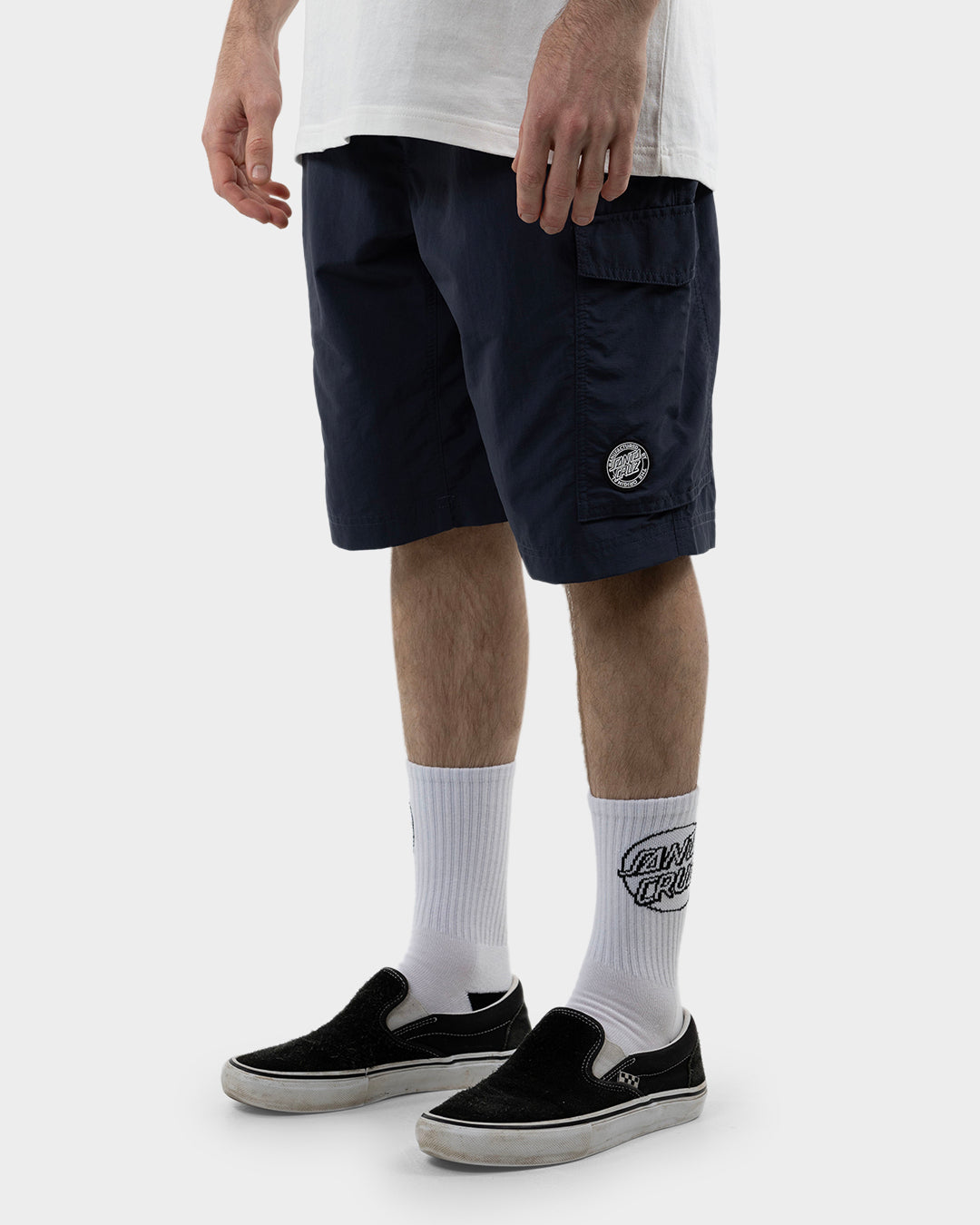 MFG Dot Badge Santa Cruz Men's Ripstop Shorts Navy