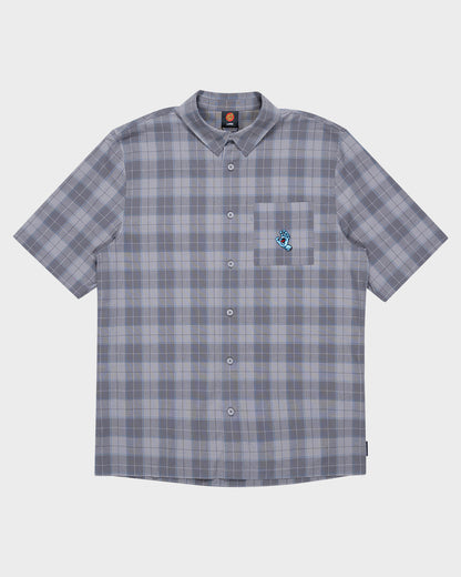 Screaming Hand Button Up Shirt Concrete Check