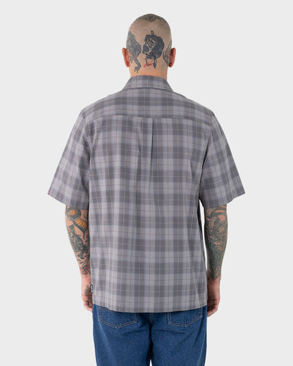 Screaming Hand Button Up Shirt Concrete Check