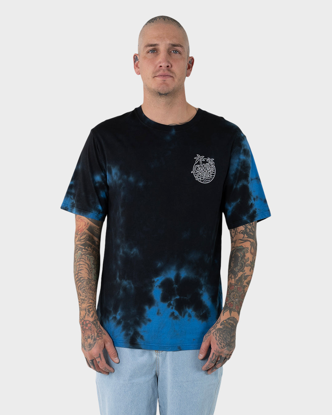 Glow Dot Men's T-shirt Cobalt Tie Dye