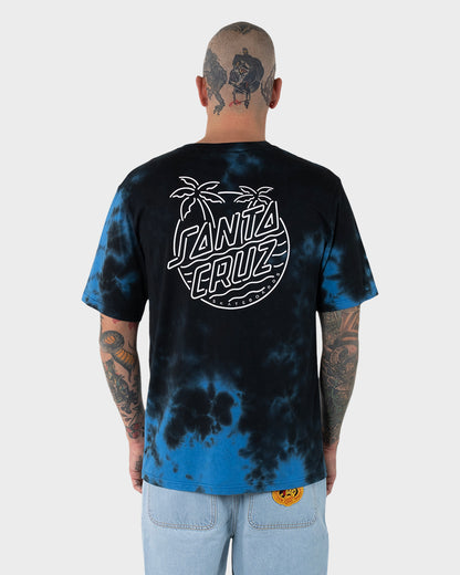 Glow Dot Men's T-shirt Cobalt Tie Dye