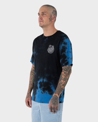 Glow Dot Men's T-shirt Cobalt Tie Dye