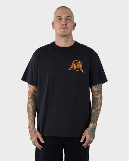 Salba Tiger Redux Men's Box Fit T-shirt Off Black