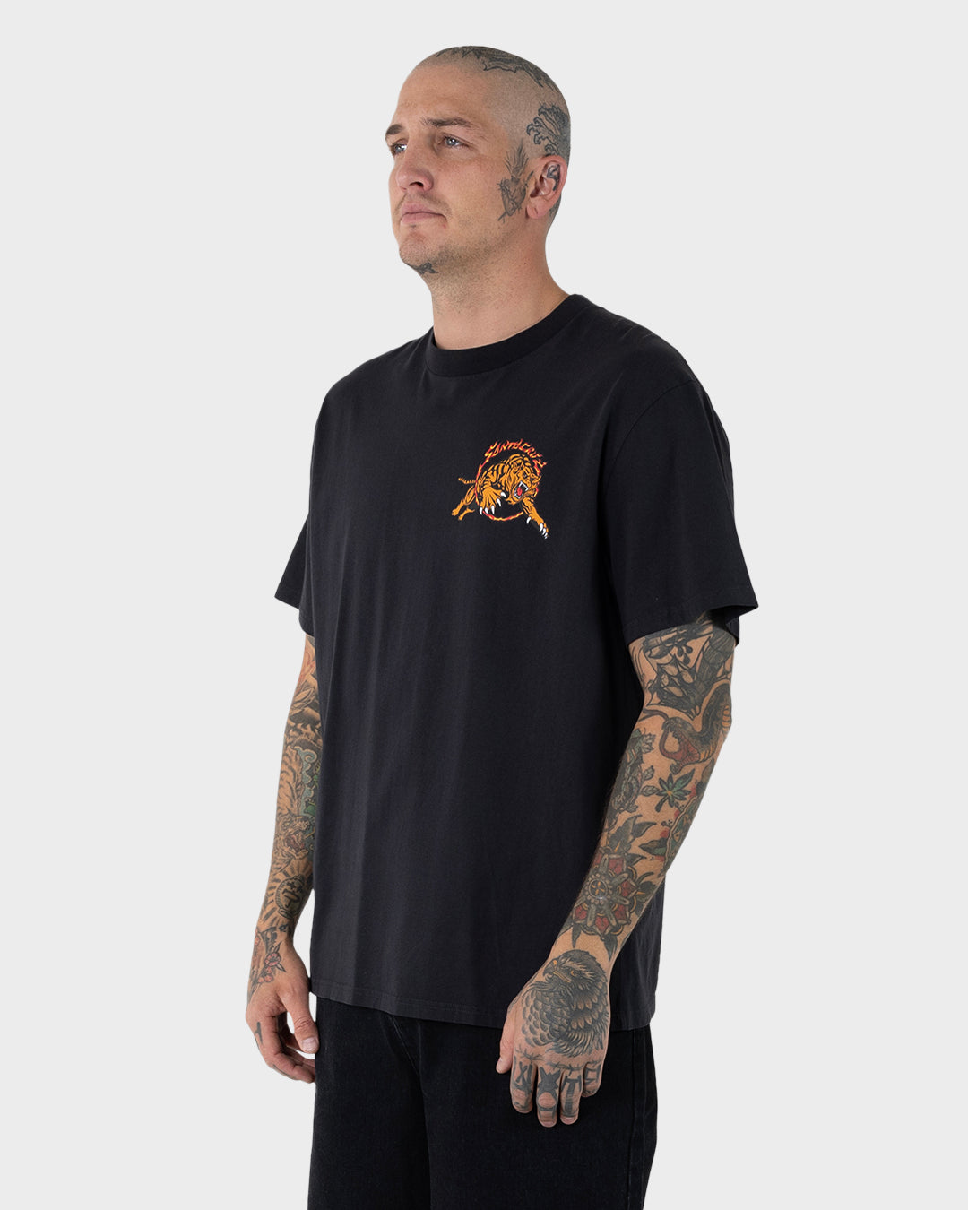 Salba Tiger Redux Men's Box Fit T-shirt Off Black