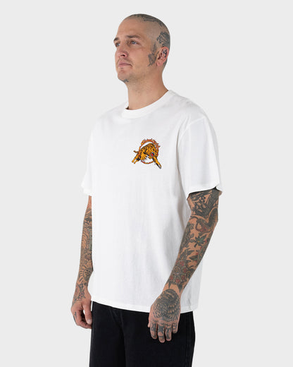 Salba Tiger Redux Men's Box Fit T-shirt Off White