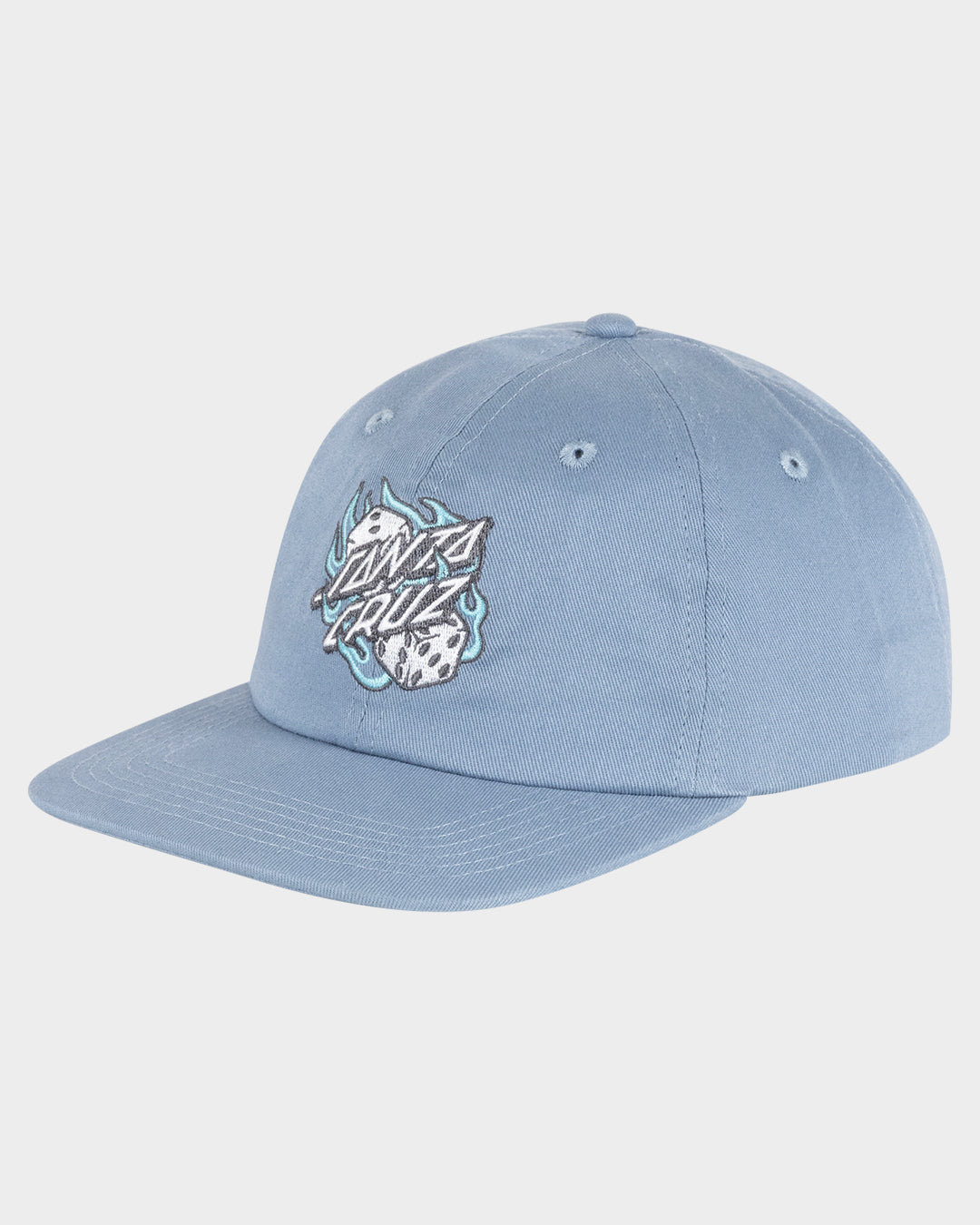 Flaming Dice Dot Men's Strapback Cap Vintage Blue