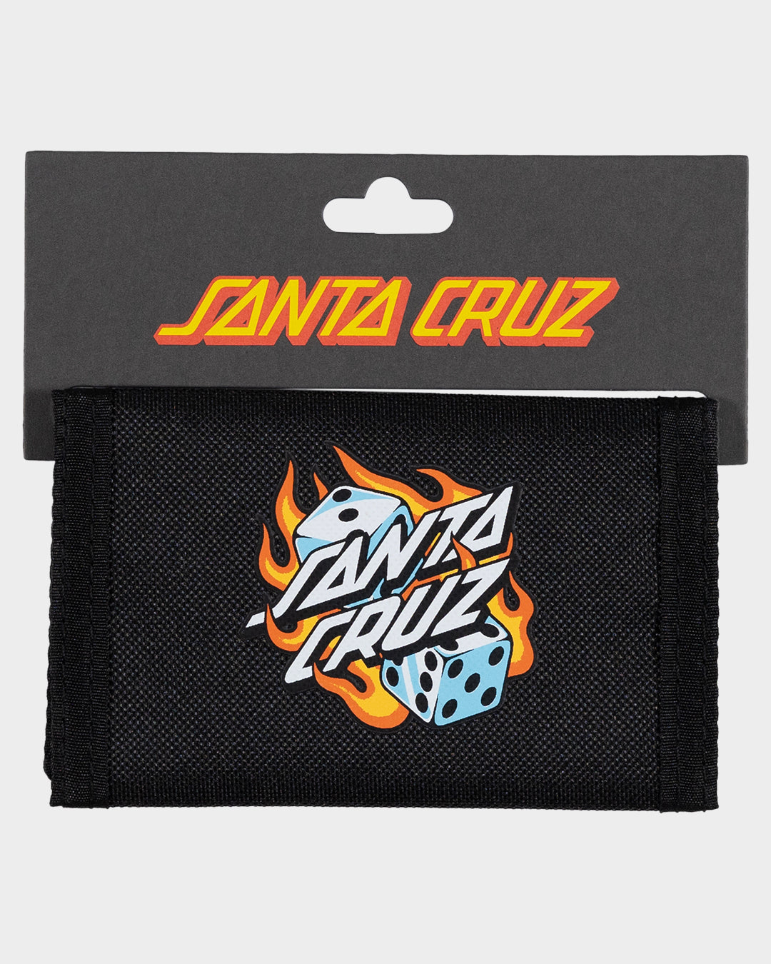 Flaming Dice Dot Men's Velcro Wallet Black