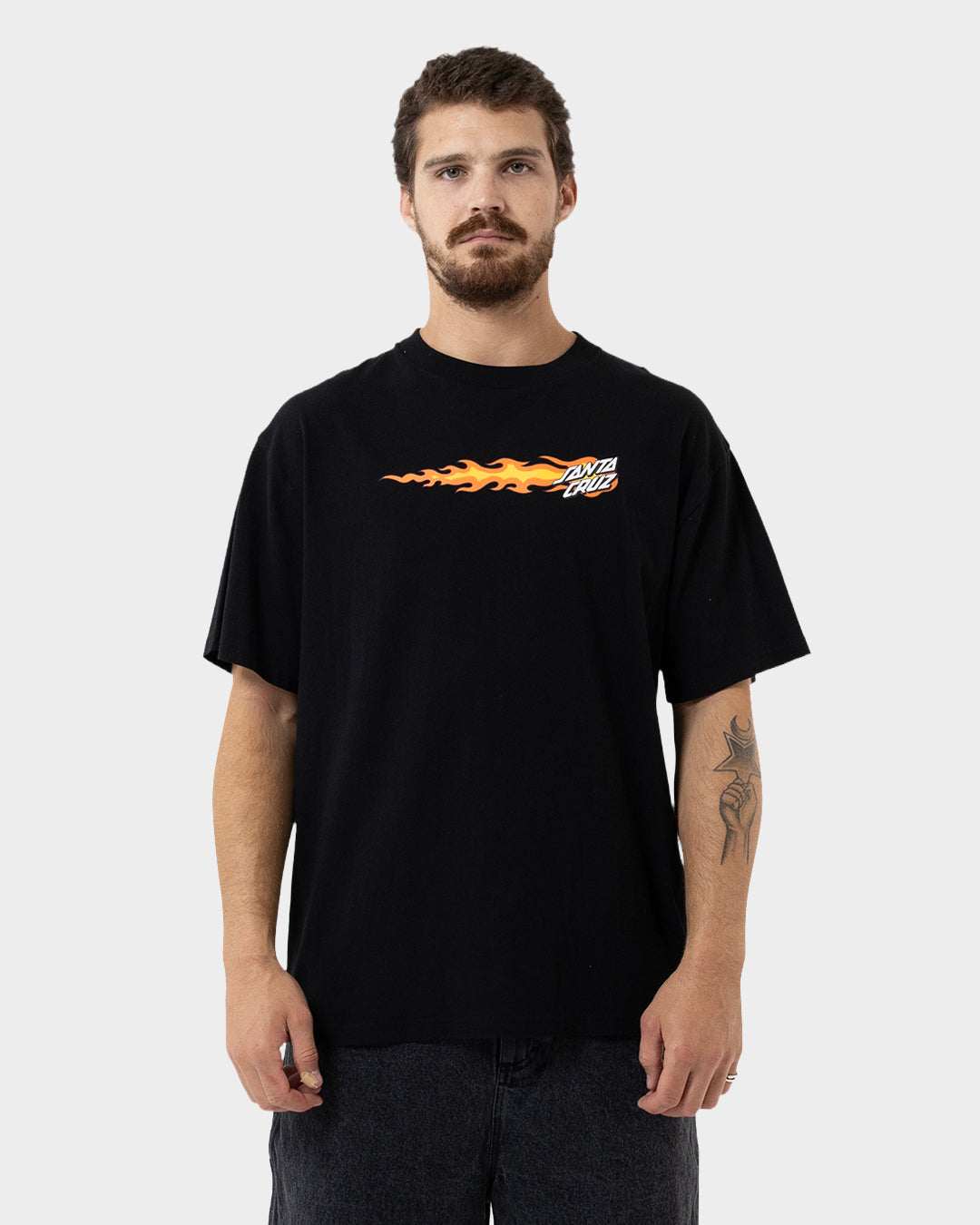 Flaming Dice Dot Flash Men's T-shirt Black