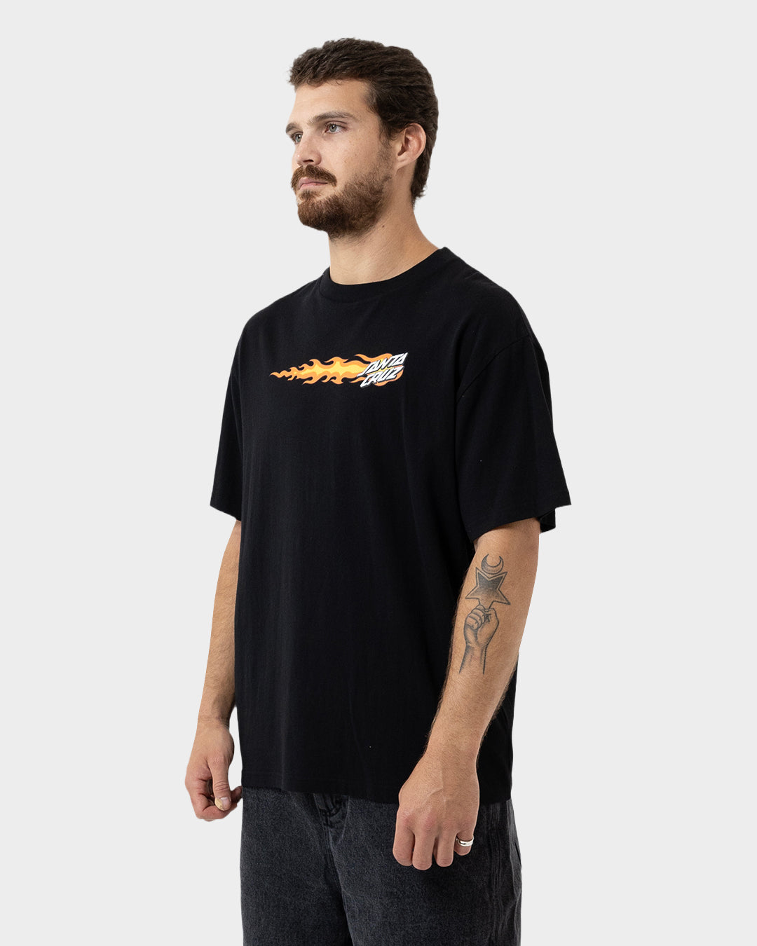 Flaming Dice Dot Flash Men's T-shirt Black – Santa Cruz