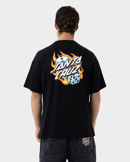 Flaming Dice Dot Flash Men's T-shirt Black