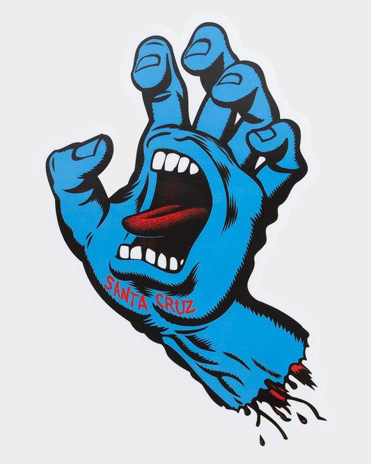 Screaming Hand Large Decal Sticker Blue