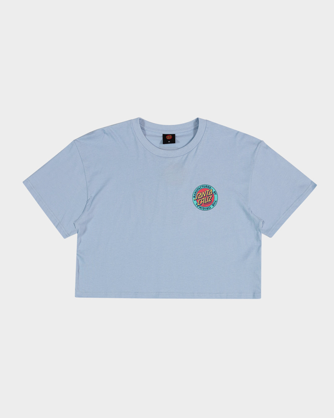 MFG Retro Dot Reverse Women's Cropped T-Shirt Vintage Blue