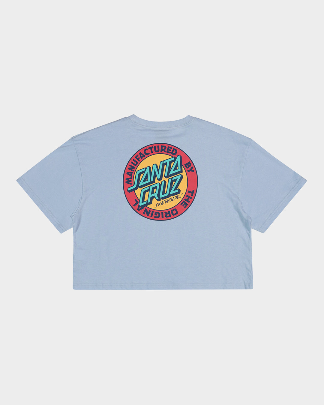 MFG Retro Dot Reverse Women's Cropped T-Shirt Vintage Blue