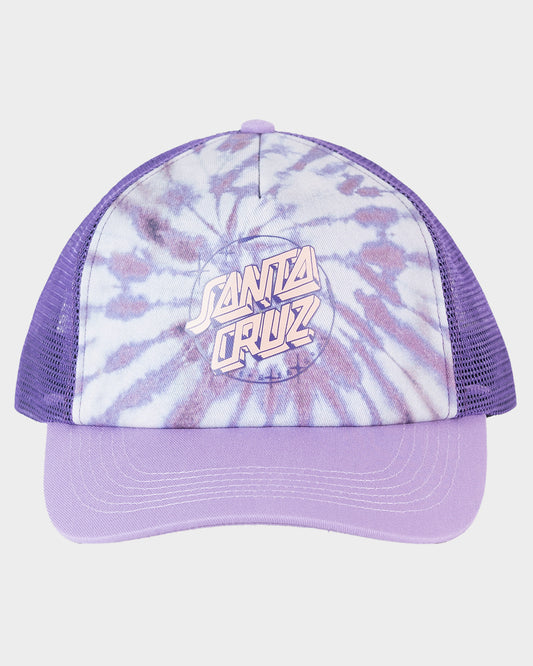 Scrawl Dot Women's Trucker Hat Purple Tie Dye