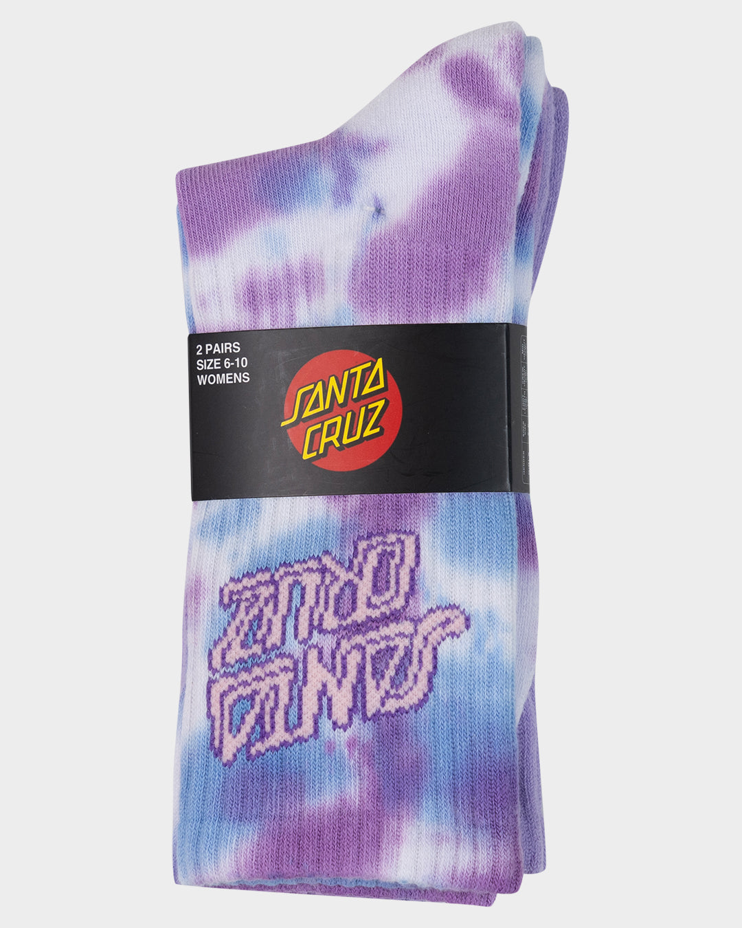 Scrawl Stack Women's Crew Socks (2 Pack) Vintage Blu Tdye-purple