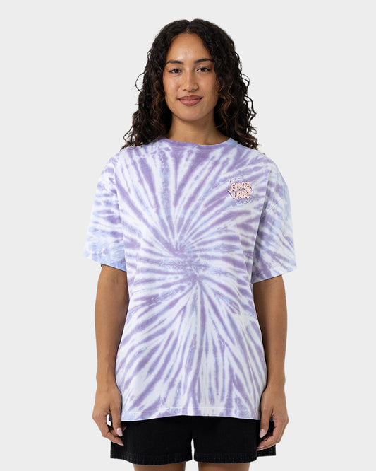 Scrawl Dot Women's Oversize T-shirt Vintage Blue Tie Dye