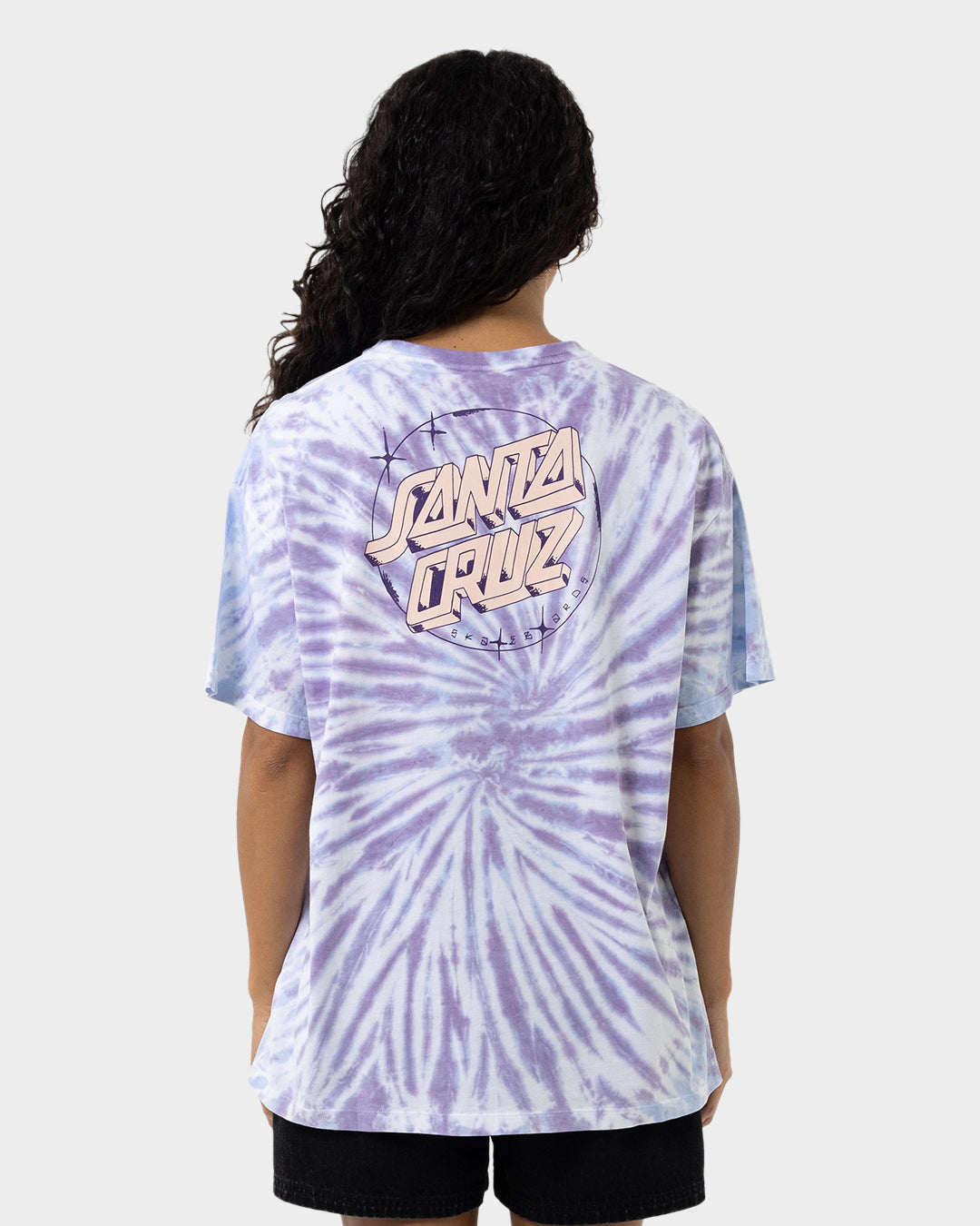 Scrawl Dot Women's Oversize T-shirt Vintage Blue Tie Dye