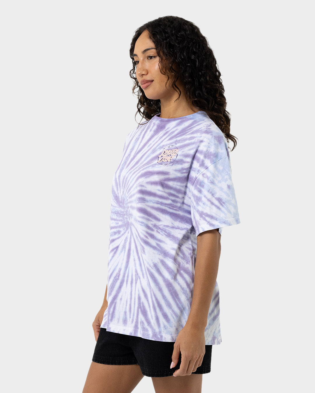 Scrawl Dot Women's Oversize T-shirt Vintage Blue Tie Dye