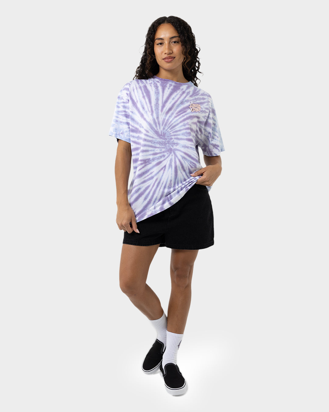 Scrawl Dot Women's Oversize T-shirt Vintage Blue Tie Dye