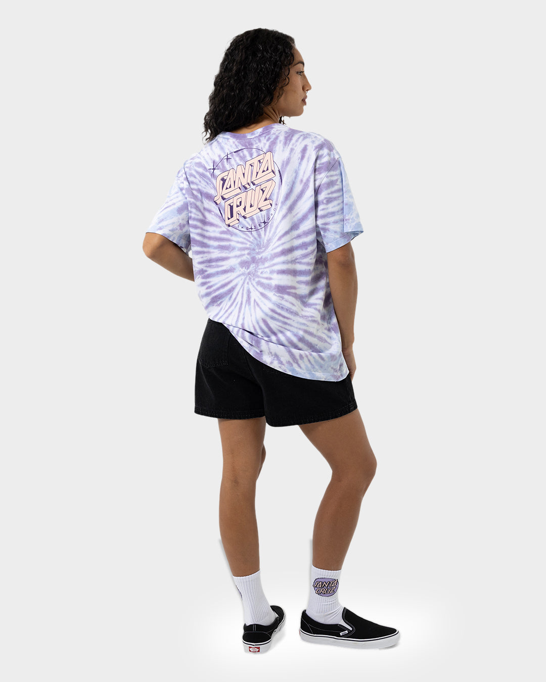 Scrawl Dot Women's Oversize T-shirt Vintage Blue Tie Dye