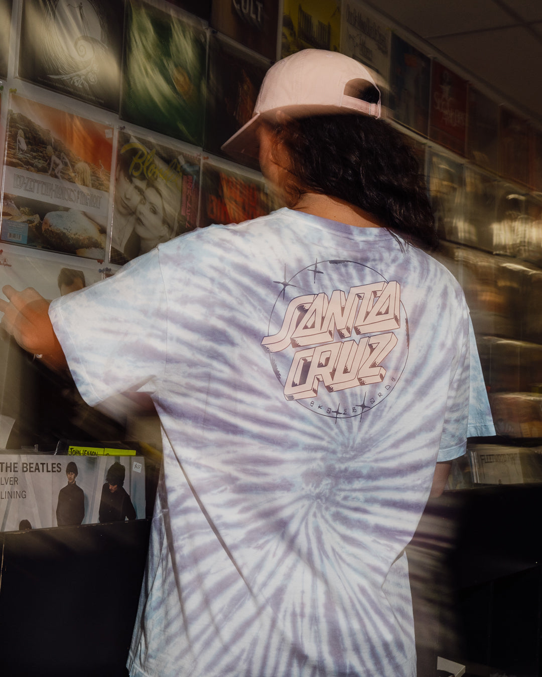 Scrawl Dot Women's Oversize T-shirt Vintage Blue Tie Dye