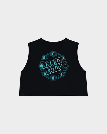 Phase Dot Women's Cropped Muscle T-shirt Off Black