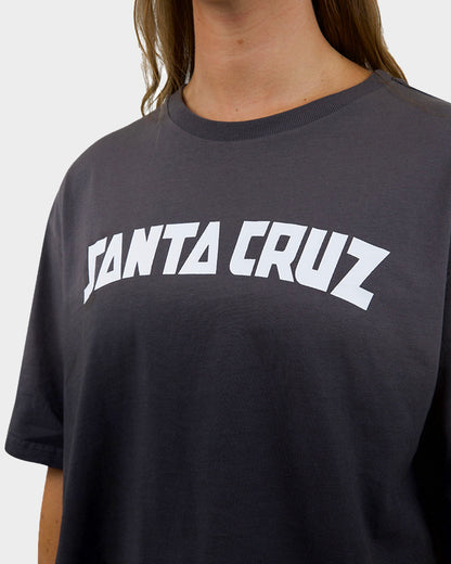 Arch Strip Santa Cruz Women's Cropped S/S T-Shirt Black Tie Dye